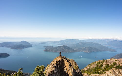 Hiker on a Mountain Peak