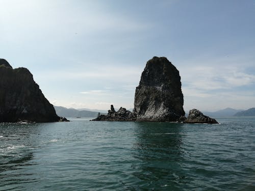 Eroded Rock Formations in Sea