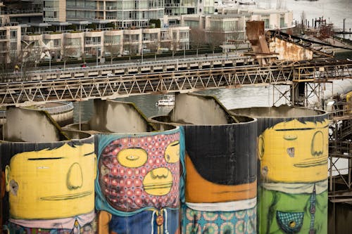 Painted Silos at Granville Island