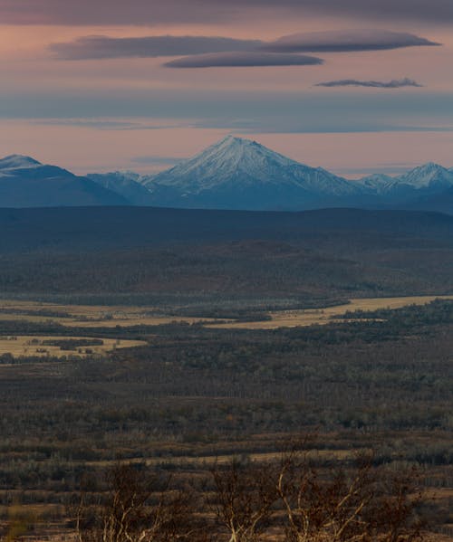 Landscape of Snow-Capped Mountains