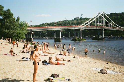 People at the Dnieper River