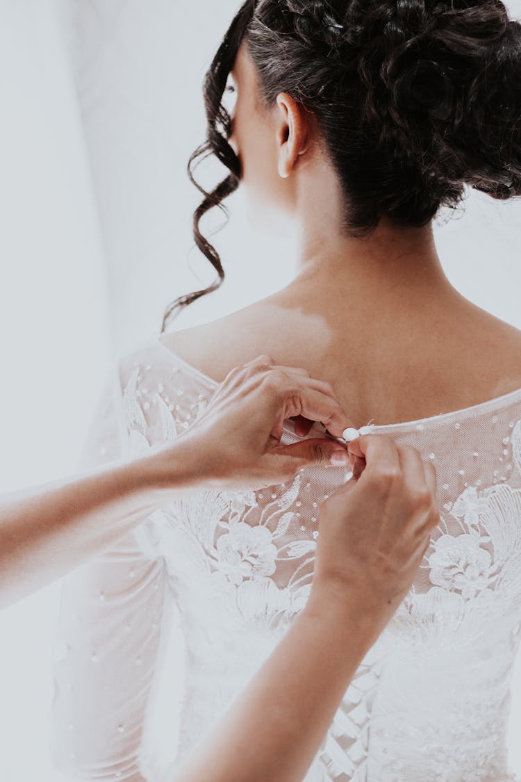 Bride Getting Dressed 