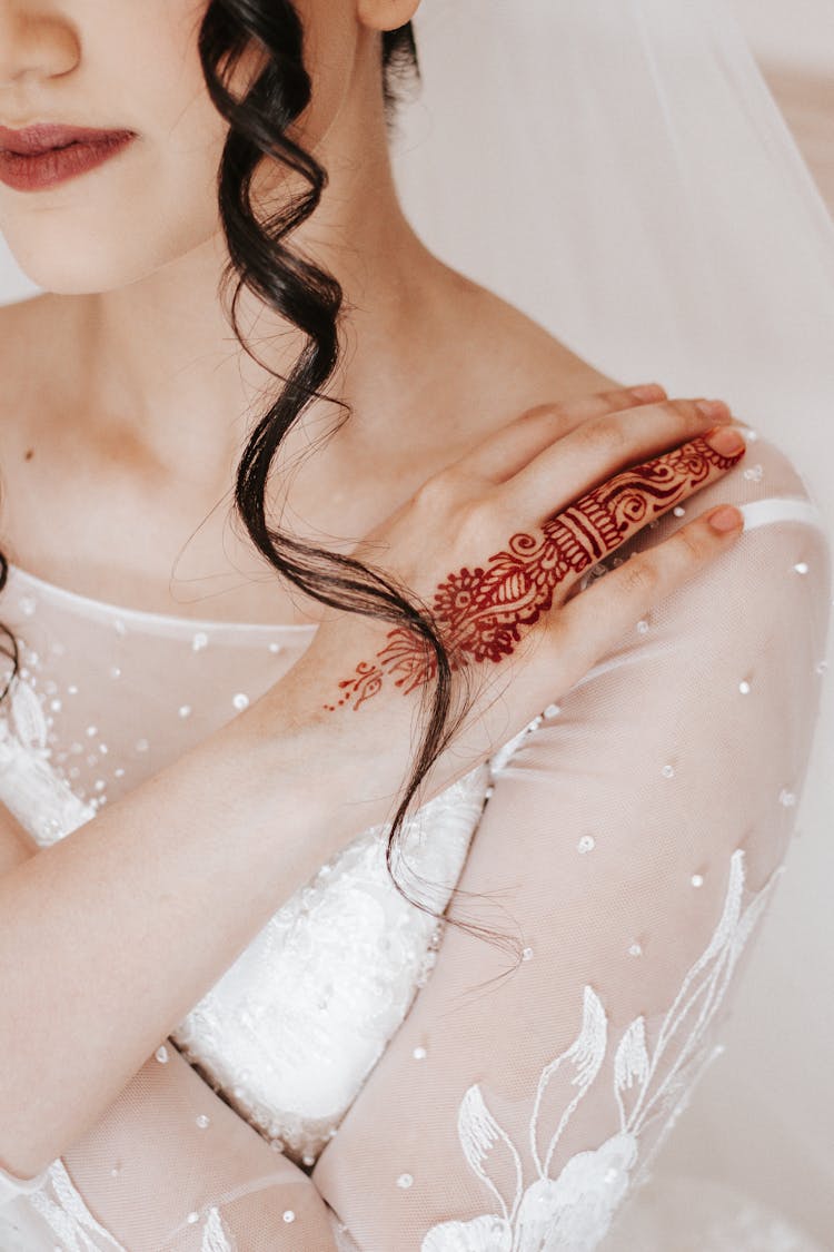 Bride With Henna On Hand