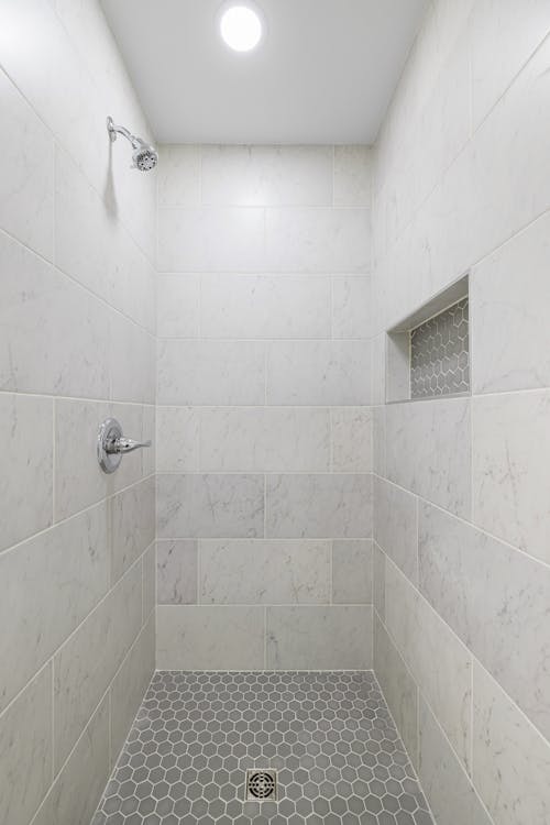 Gray Tiles on Bathroom 