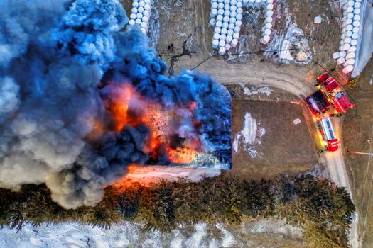 Ottawa Firefighters Battle Home Fully Engulfed in Flames Near Carp