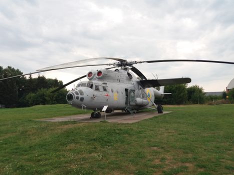 Helicopter parked in a Heliport 