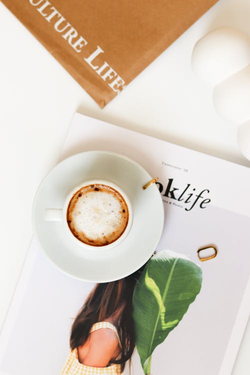 Free Coffee Drink in a Book  Stock Photo