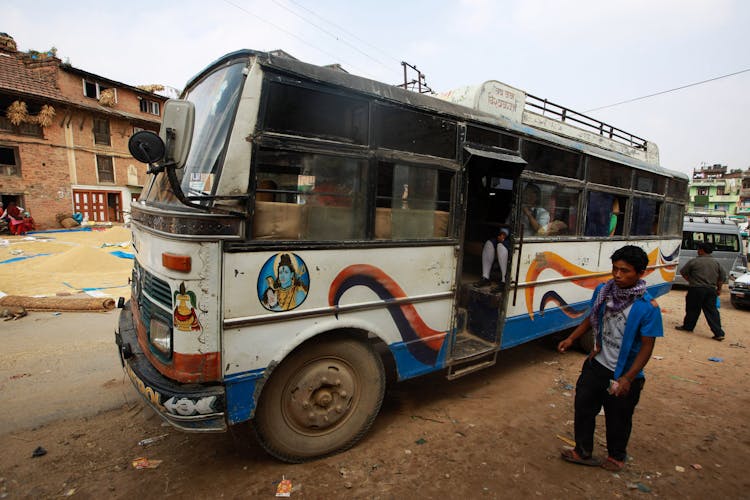 Old Bus In City