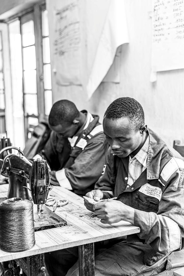 Men Working In Sewing Workshop