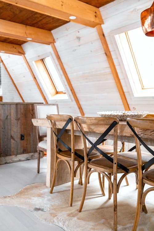 Brown Wooden Table and Chairs