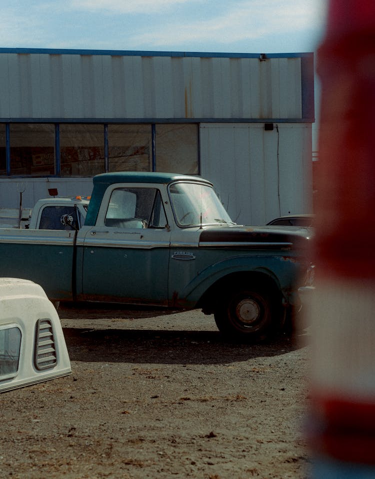 An Old Pickup Truck Parked