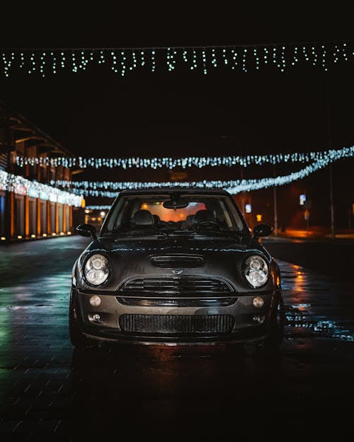 A Front of a Mini Cooper