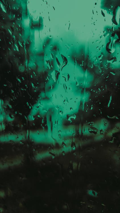 Close-up of Raindrops on a Window 