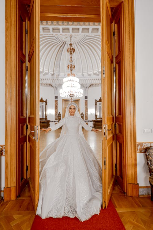 Muslim Bride in Wedding Dress