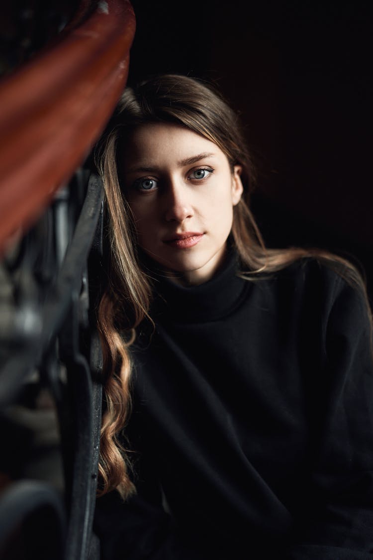 Portrait Of Girl With Long Brown Hair