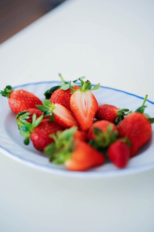A Plate Filled with Delicious Strawberries
