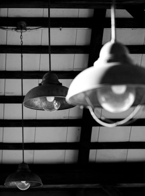 Free Monochrome Photo of Pendant Lamp Stock Photo