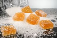 Close-Up Shot of Orange Gumdrops