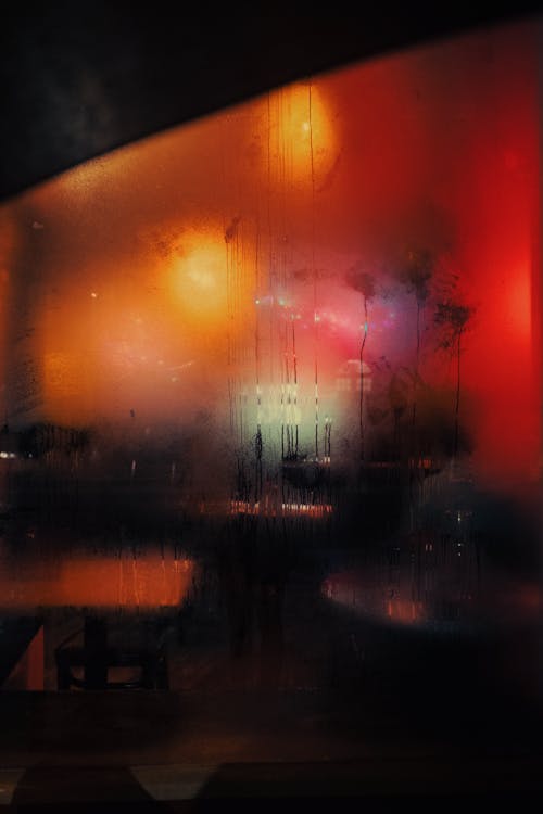 Steamy Window in Darkness