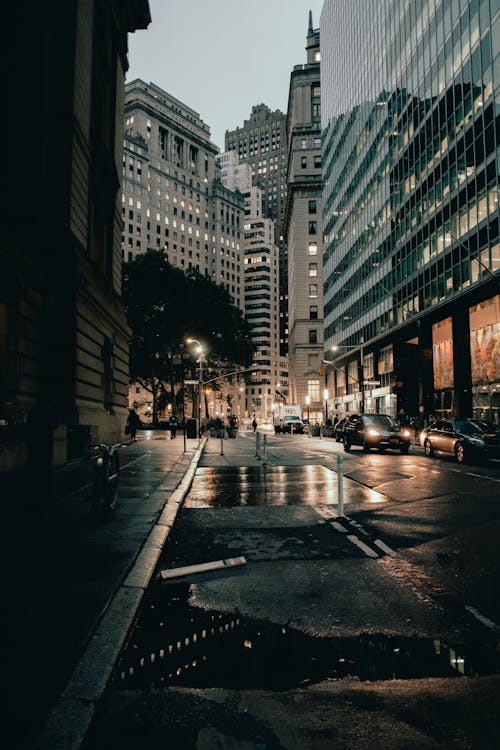 Wet Side Street in a CIty 