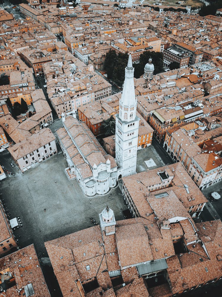 Cathedral In Middle Of Old Town