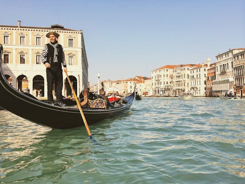 Smiling Gondolier in Venice
