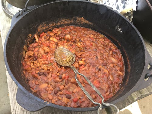 Free stock photo of beans, camping, dutch oven