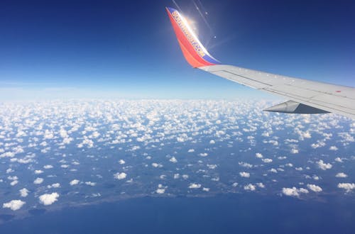 Free stock photo of airplane, clouds, sky