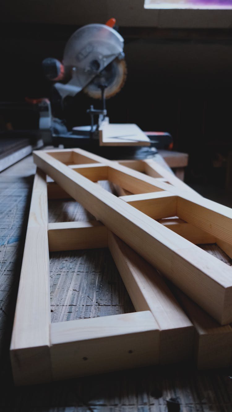 Close Up Of Wood In A Workshop