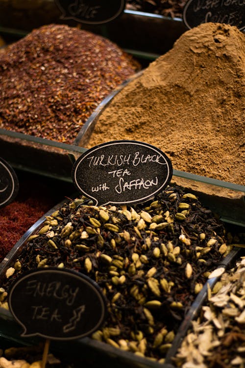 Free Displayed Turkish Spices Stock Photo