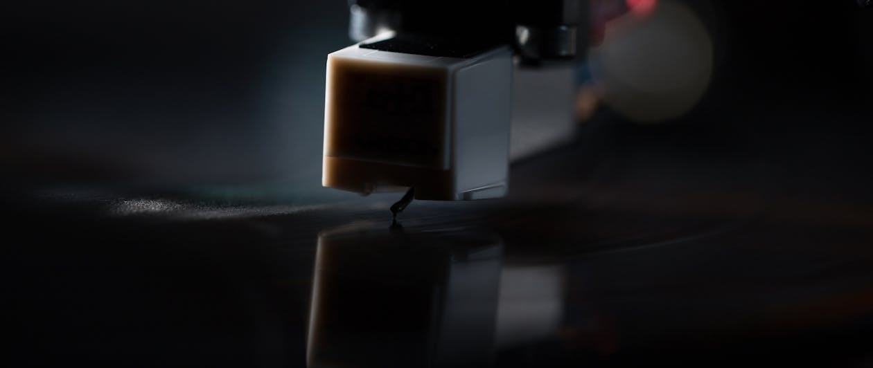 Free vinyl record player closeup Stock Photo