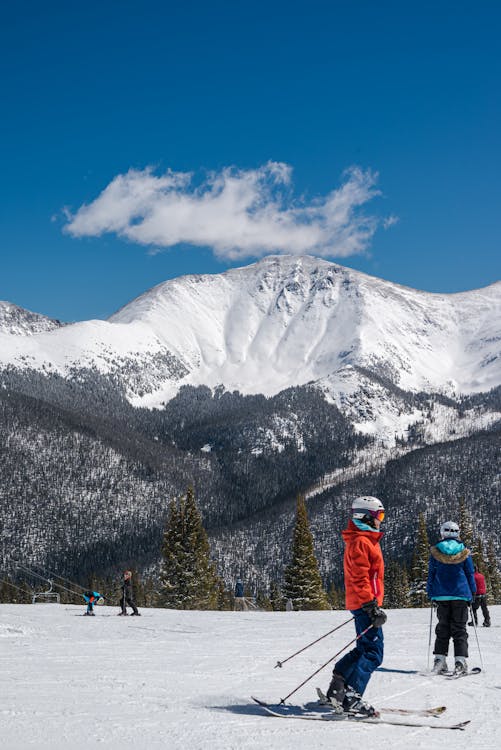 Free People at a Ski Resort Stock Photo