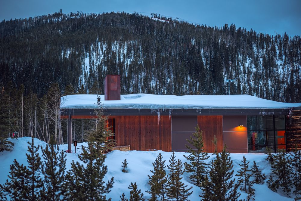 Snowy mountain cabin home in Lake Arrowhead needing fire-zone and winterized plumbing considerations