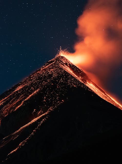 Erupción Volcán De Fuego 危地馬拉。