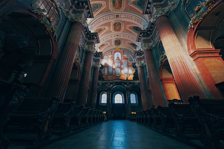 An Empty Church Aisle