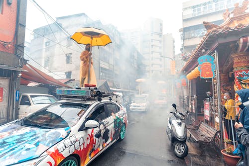 People on a Busy Street