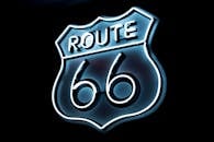 White and Blue Route 66 Logo