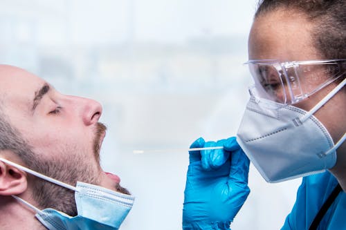 Free 
A Medical Professional Swabbing a Patient Stock Photo