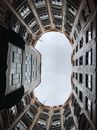A View from Below of the Casa Mila in Spain