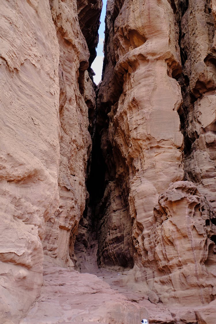 Eroded Rock Formation With A Gap