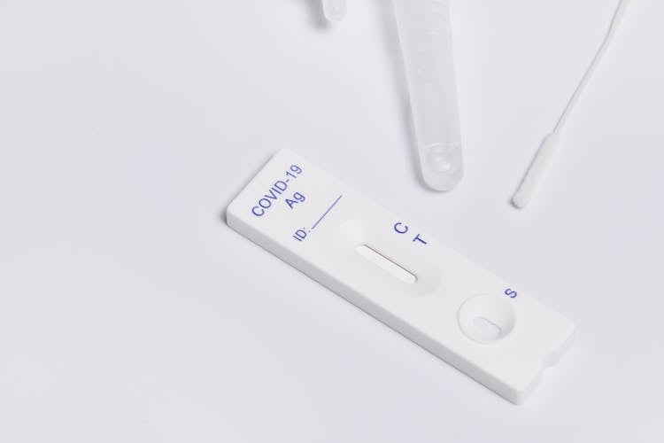 Rapid Antigen Test On A White Surface