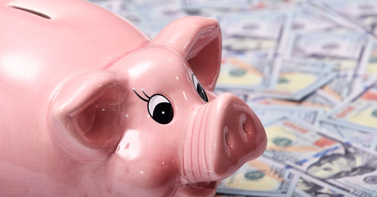 illustration comparing a piggy bank with a hole in the bottom to a stack of cash shrinking over time