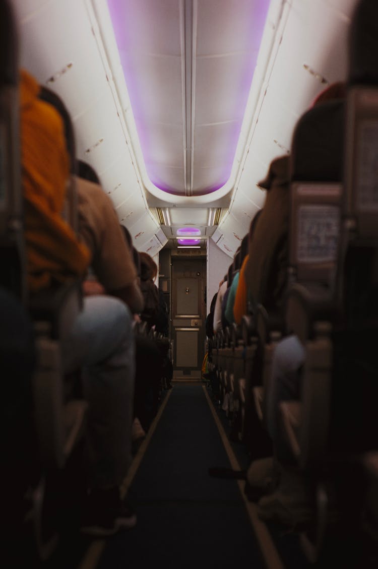 A Narrow Airplane Aisle 