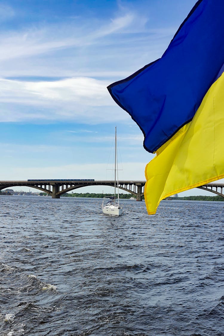 A Yacht On The Dnipro River In Kyiv