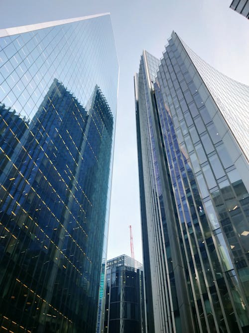 Low-Angle Shot of Skyscrapers in the City