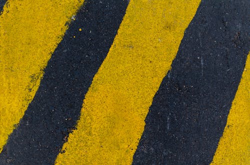 Yellow and Black Pedestrian Lane