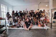 Group of People on a Studio Posing Together