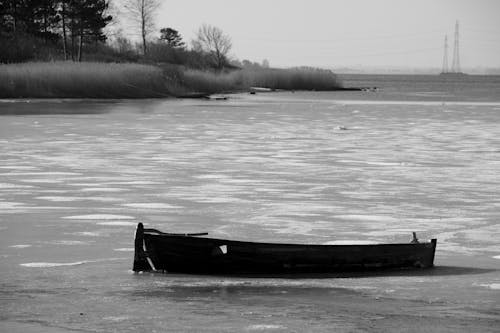 Free stock photo of black amp white, black and white, boat