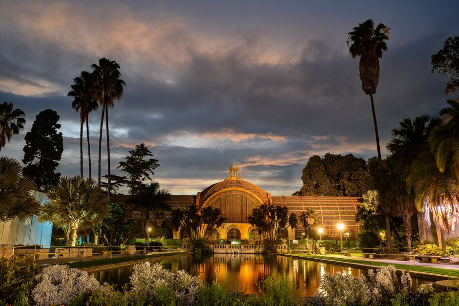 Balboa Park in San Diego at sunset, a site with stricter park permit rules for events