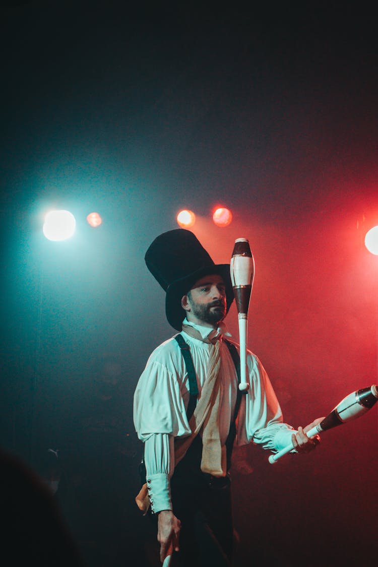 A Juggler Doing A Performance